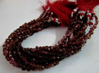 Natural Mozambique Garnet Faceted Coin Shape 4.5mm Strand 8 Inch Long