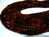 Natural Hessonite Garnet Faceted Round Coin Shape 3.75mm Strand 13''Long