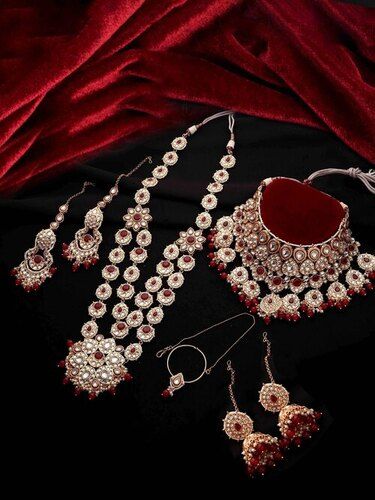 Dazzling Dulhan Choker Ensemble Full Bridal Set For Women & Girls.