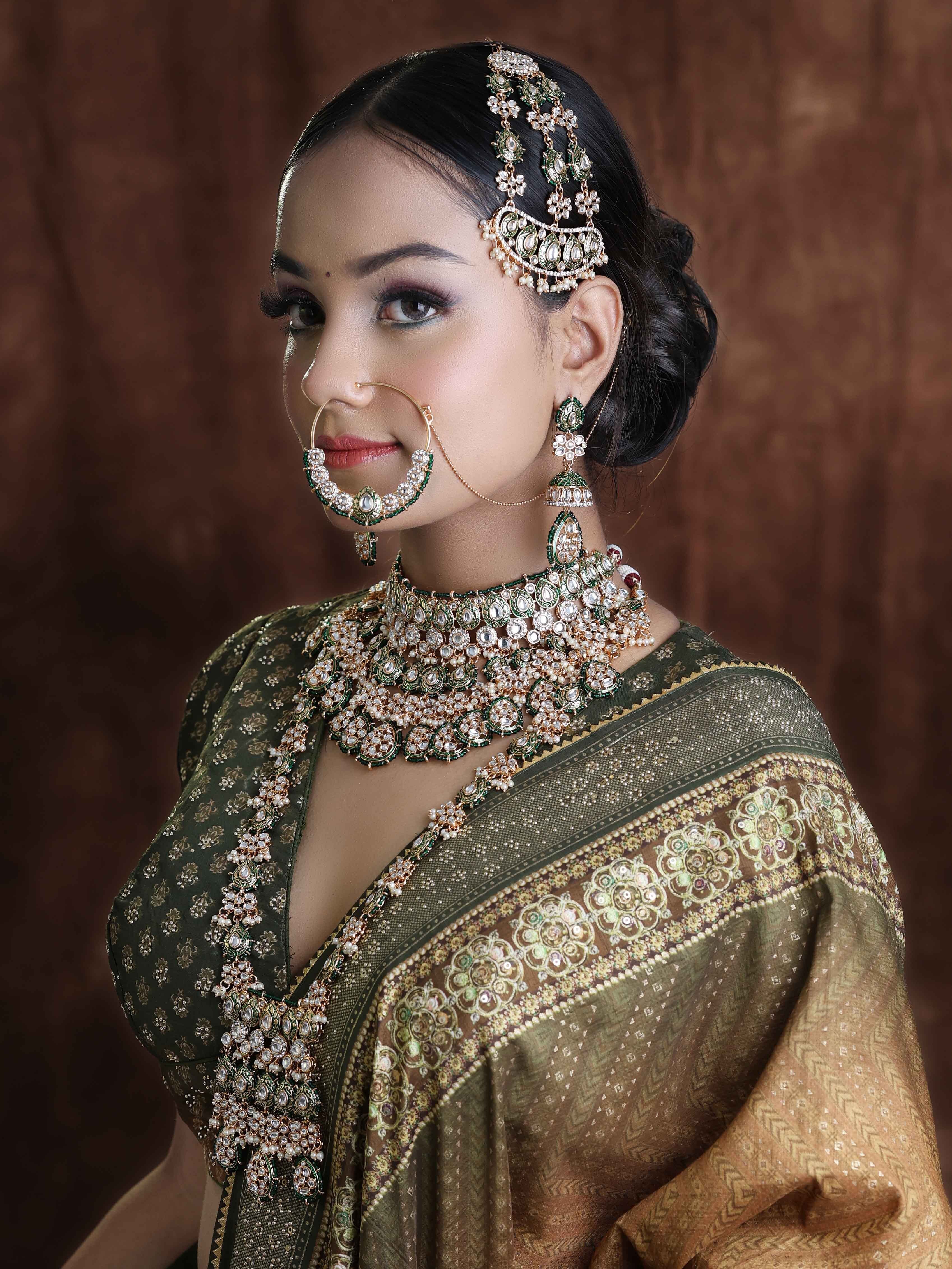 Petal Perfection Kundan Gold Plated Wedding Look Dulhan bridal Set