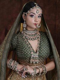 Petal Perfection Kundan Gold Plated Wedding Look Dulhan bridal Set