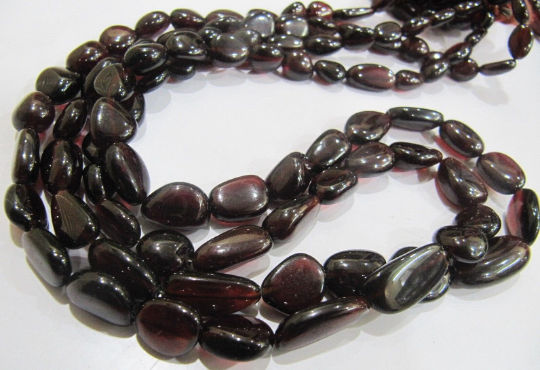 Natural Mozambique Garnet Nugget Shape 8 to 17mm Sold Per Strand 8''long