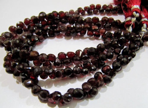 Natural Mozambique Garnet Onion Shape 6mm Beads Strand 8 inches long