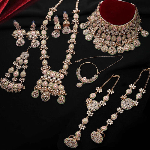 Petal Perfection Kundan Gold plated Wedding Look Dulhan bridal Set.