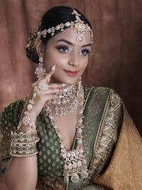 Petal Perfection Kundan Gold plated Wedding Look Dulhan bridal Set.