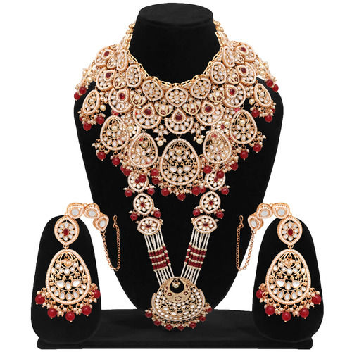 Regal Chandbali Kundan Pearl Wedding Collection Dulhan Bridal Set .