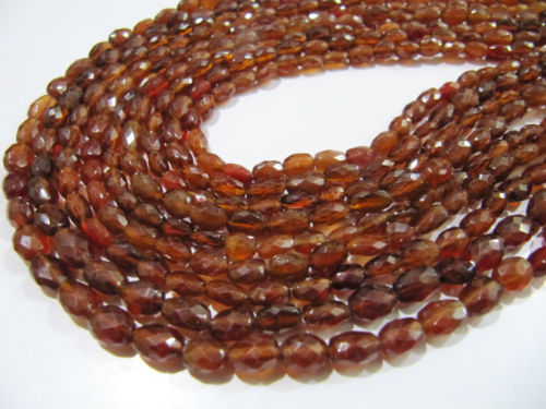 Natural Hessonite Garnet Oval Faceted 5x7mm to 6x8mm Strand 15-16