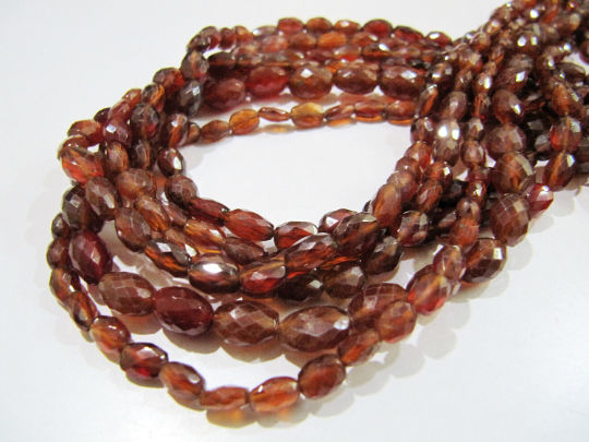 Natural Hessonite Garnet Oval Faceted 5x7mm to 6x8mm Strand 15-16