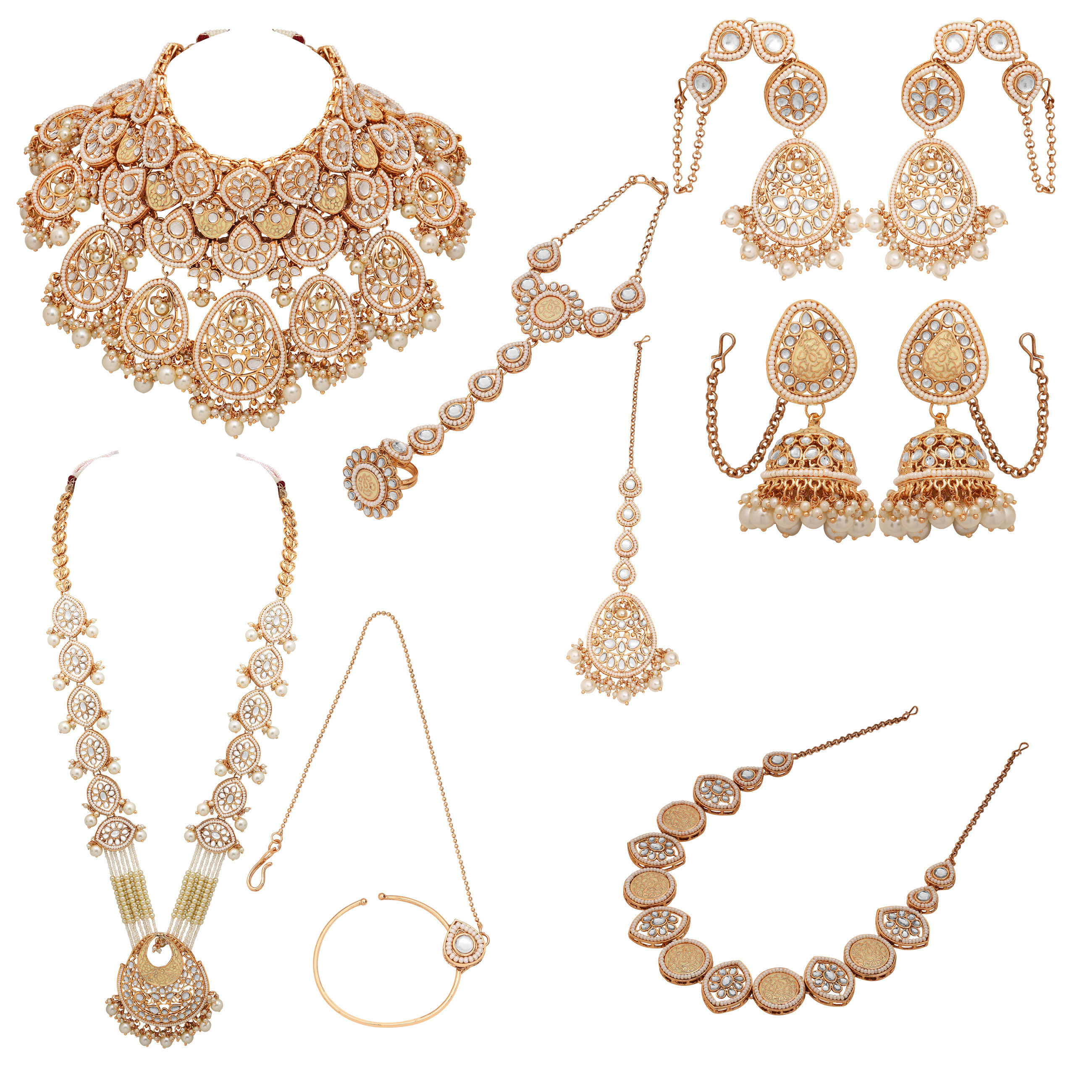 Regal Chandbali Kundan Pearl Wedding Collection Dulhan Bridal Set.