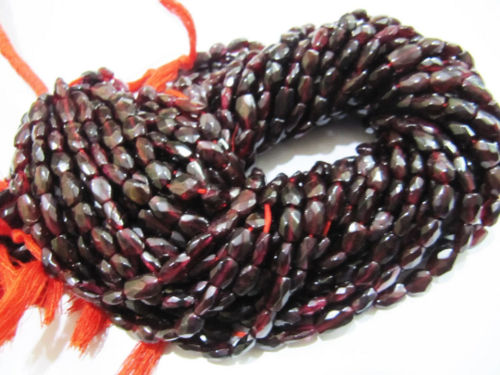 Natural Garnet Oval Shape Faceted 6x8mm To 6x10mm Beads Strand 13''Long