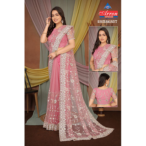 Pink Ramakant Net Sarees