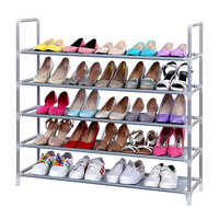 Silver Stainless Steel Shoe Rack