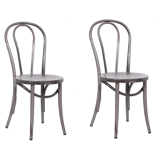 Silver Steel Cafe And Bistro Chairs