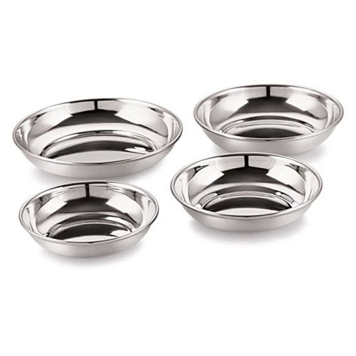 Silver Stainless Steel Halwa Plate