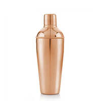 Stainless Steel Copper Coated Deluxe Cocktail Shaker - Stainless Steel, 750 Ml, Silver | Polished Surface Finish, Ideal For Home Entertaining