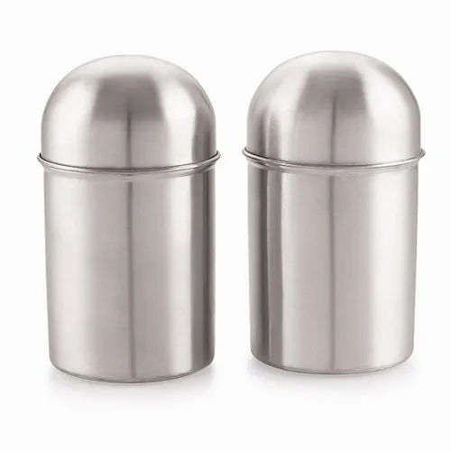 Silver 200Ml Stainless Steel Plain Dome Canister