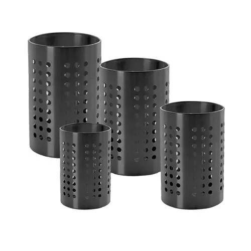 Stainless Steel Black Cutlery Holder Set Of 4