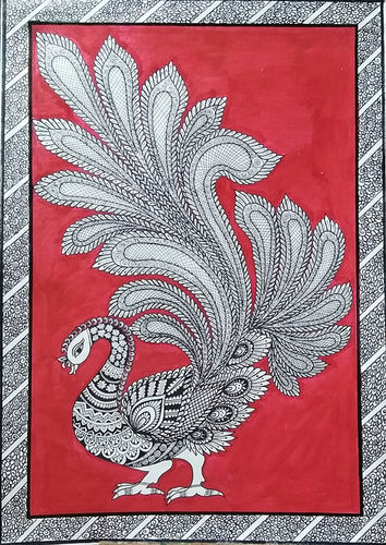 Kalamkari Peacock Painting