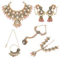 Kundan Luster Ensemble Semi Bridal Wedding Collection Dulhan Set