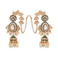 Kundan Luster Ensemble Semi Bridal Wedding Collection Dulhan Set..