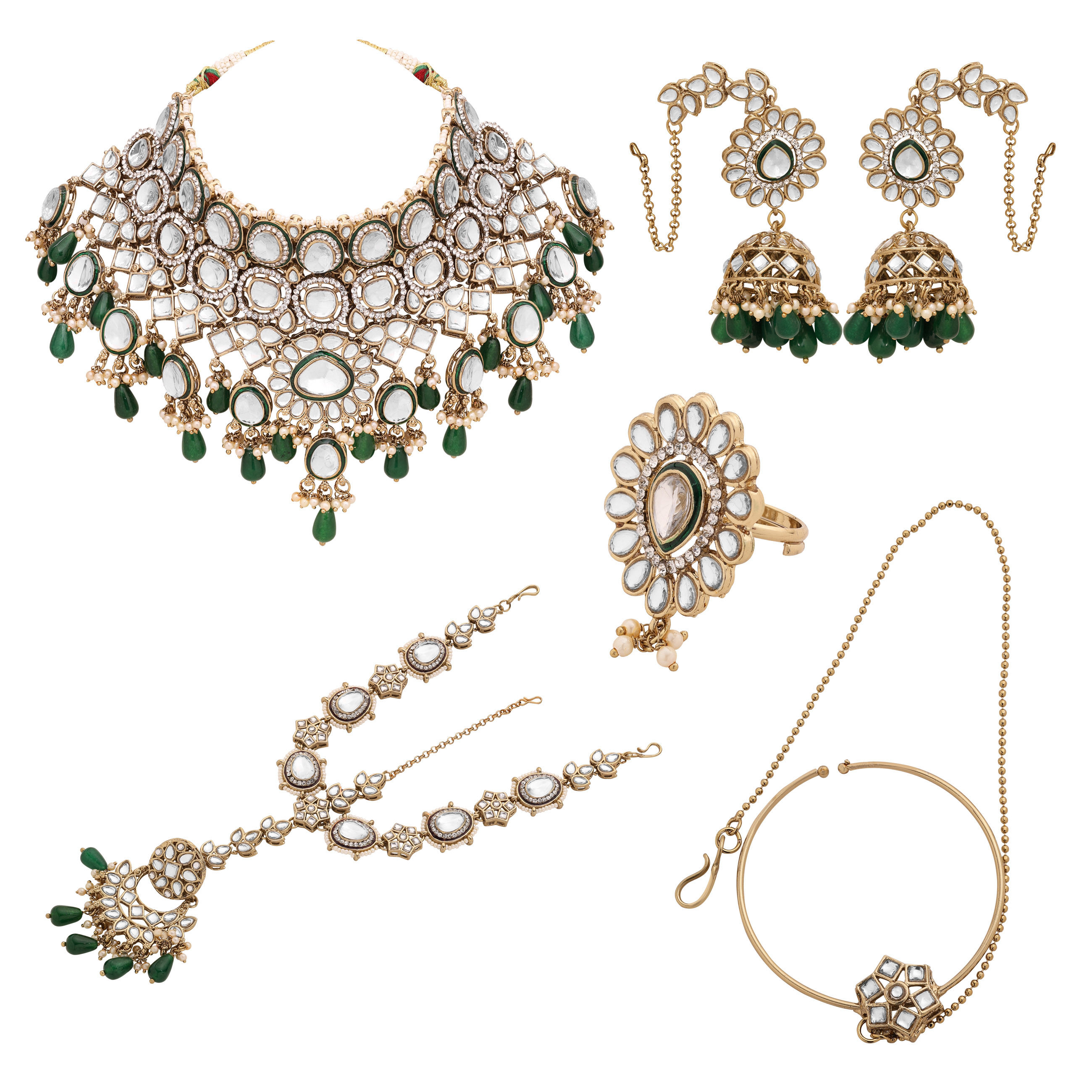 Blossom Bride Mehandi Collection Kundan Semi Bridal Dulhan Set