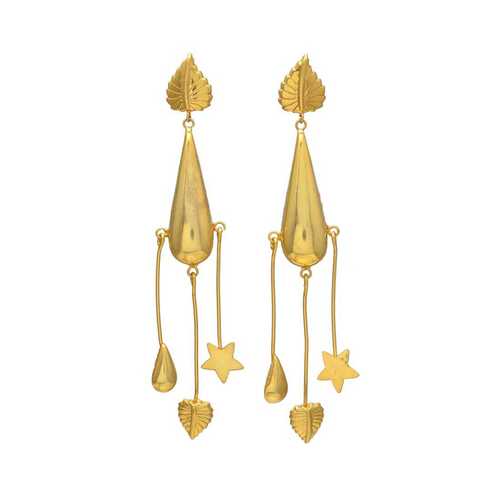 golden stars dangle earring set