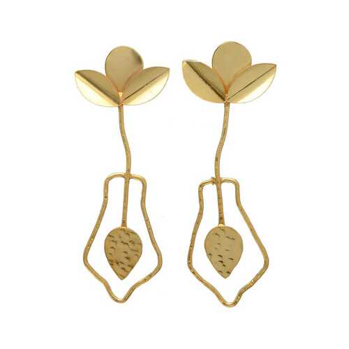 brass dangle earring set