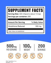 BulkSupplements.com Glutathione Reduced Powder 100 gram