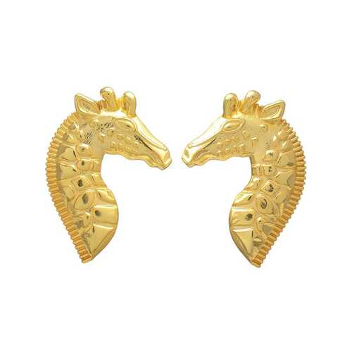 Golden Giraffe Head Earrings