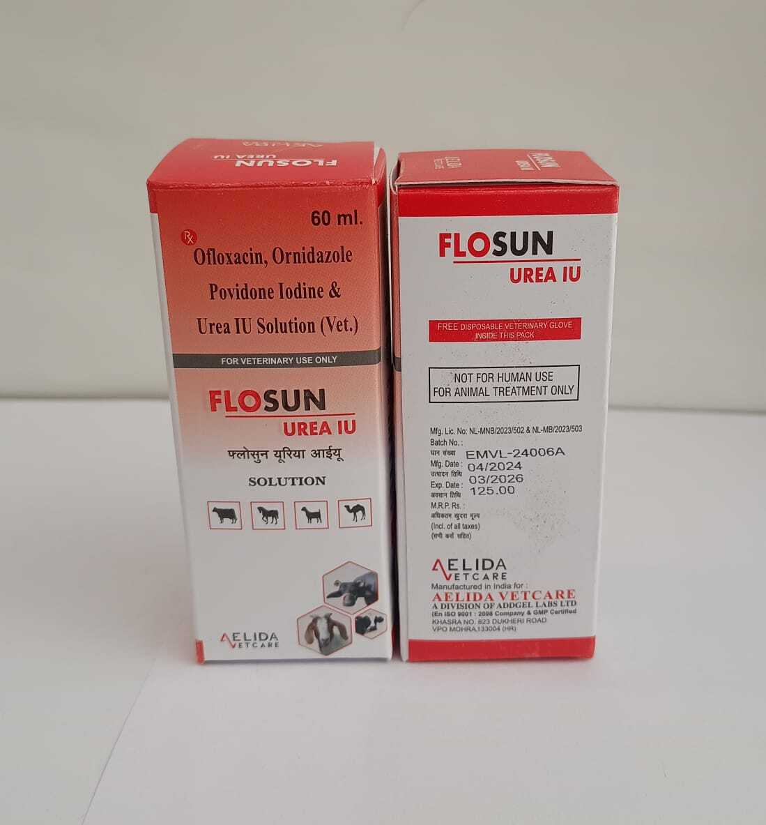 Ofloxacin  ornidazole providone Iodine and urea IU Solution long acting