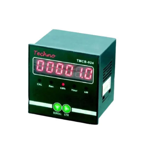 Green Three Phase Energy Meter With Panel Mount