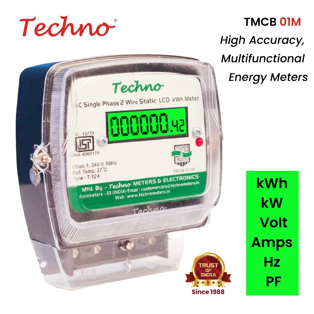 Black Single Phase Electric Sub Meter