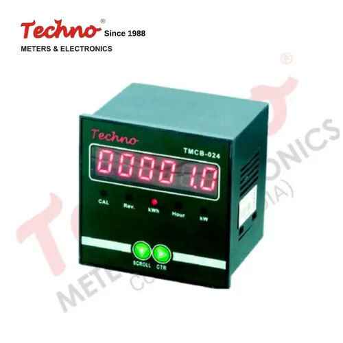 Green Single Phase 2 Wire Panel Mounted Digital Energy Meter