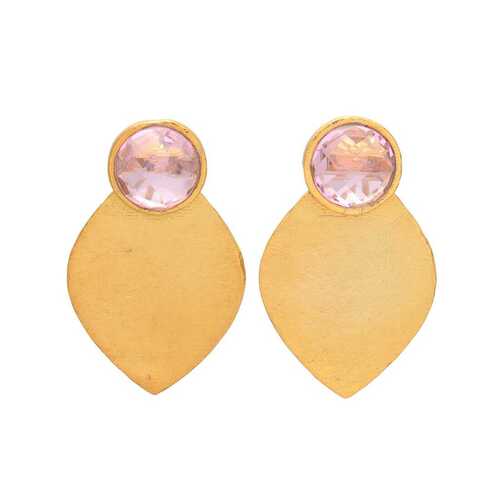 Pink hydro gold plated stud earring set