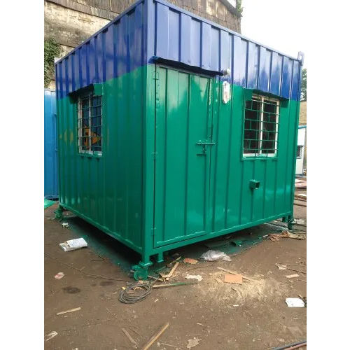 Green Portable Furniture Cabin With Wheel For Petrol Pump