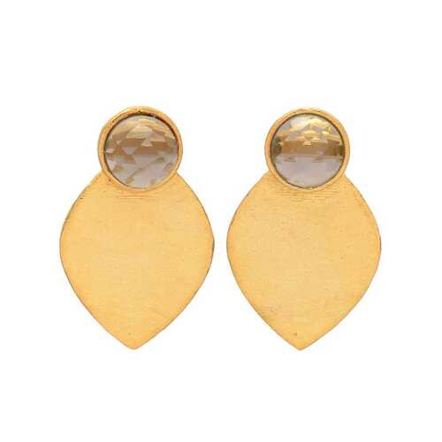 Gemstone gold plated stud earrings