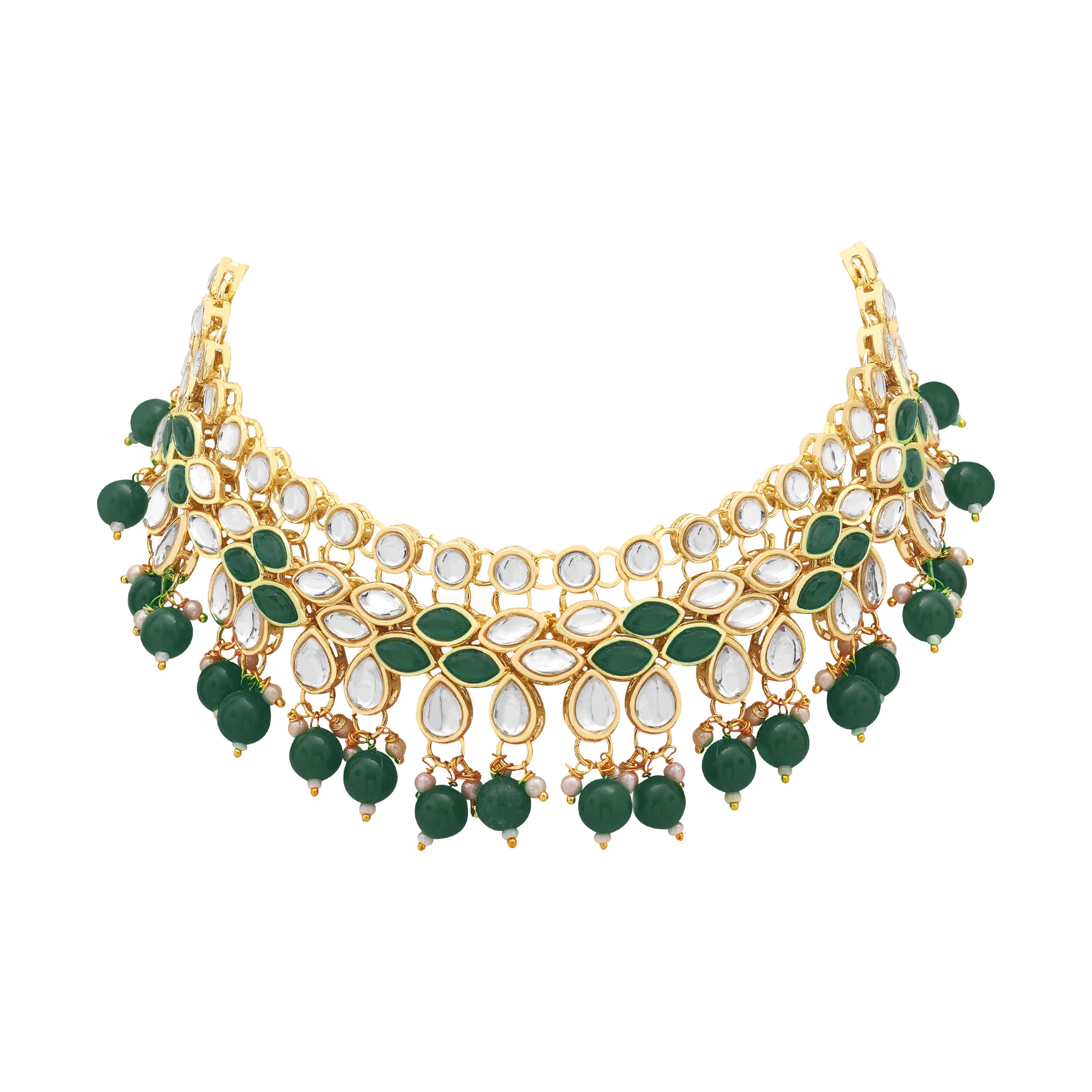 Kundan Stone Gold plated Designer choker Necklaces Set