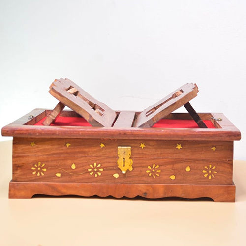 Easy To Clean Wooden Rehal Box For Reading Box