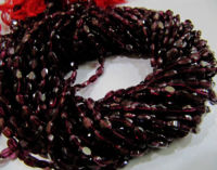 Natural Garnet Oval Shape Faceted 5 to 7mm Beads Strand 13 inches long