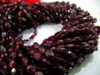 Natural Garnet Oval Shape Faceted 5 to 7mm Beads Strand 13 inches long