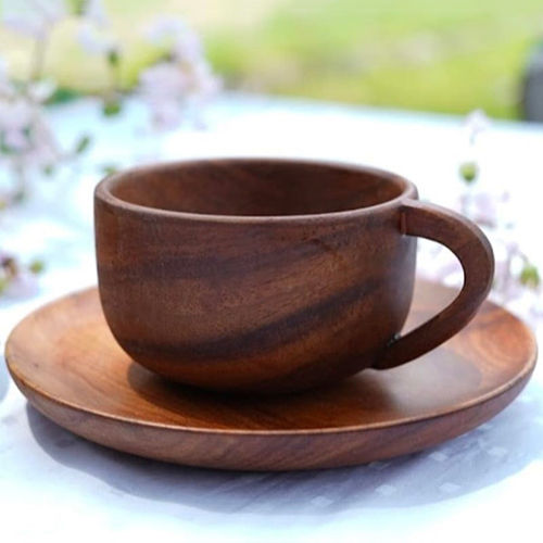 Brown Wooden Cup Plate