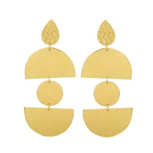 modern shapes gold plated earrings