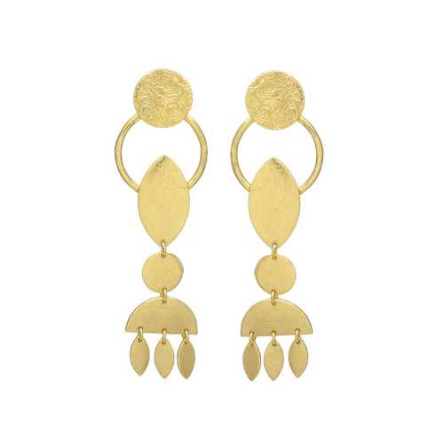 modern gold plated dangle earring set