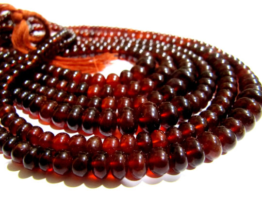 Natural Hessonite Garnet 5-10mm plain Rondelle Shape Beads Strand 8''long