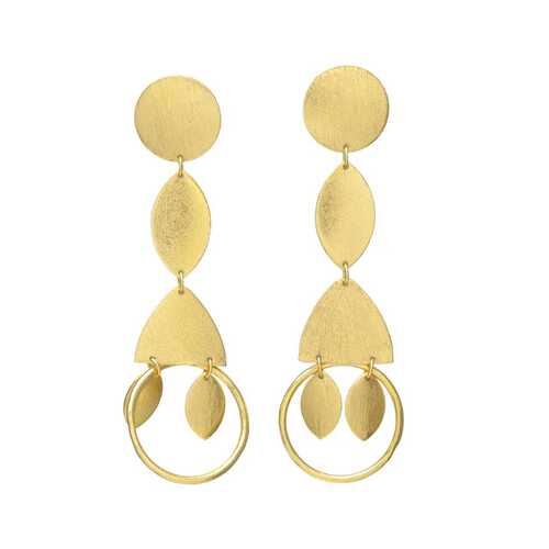 designer gold plated dangle earring set