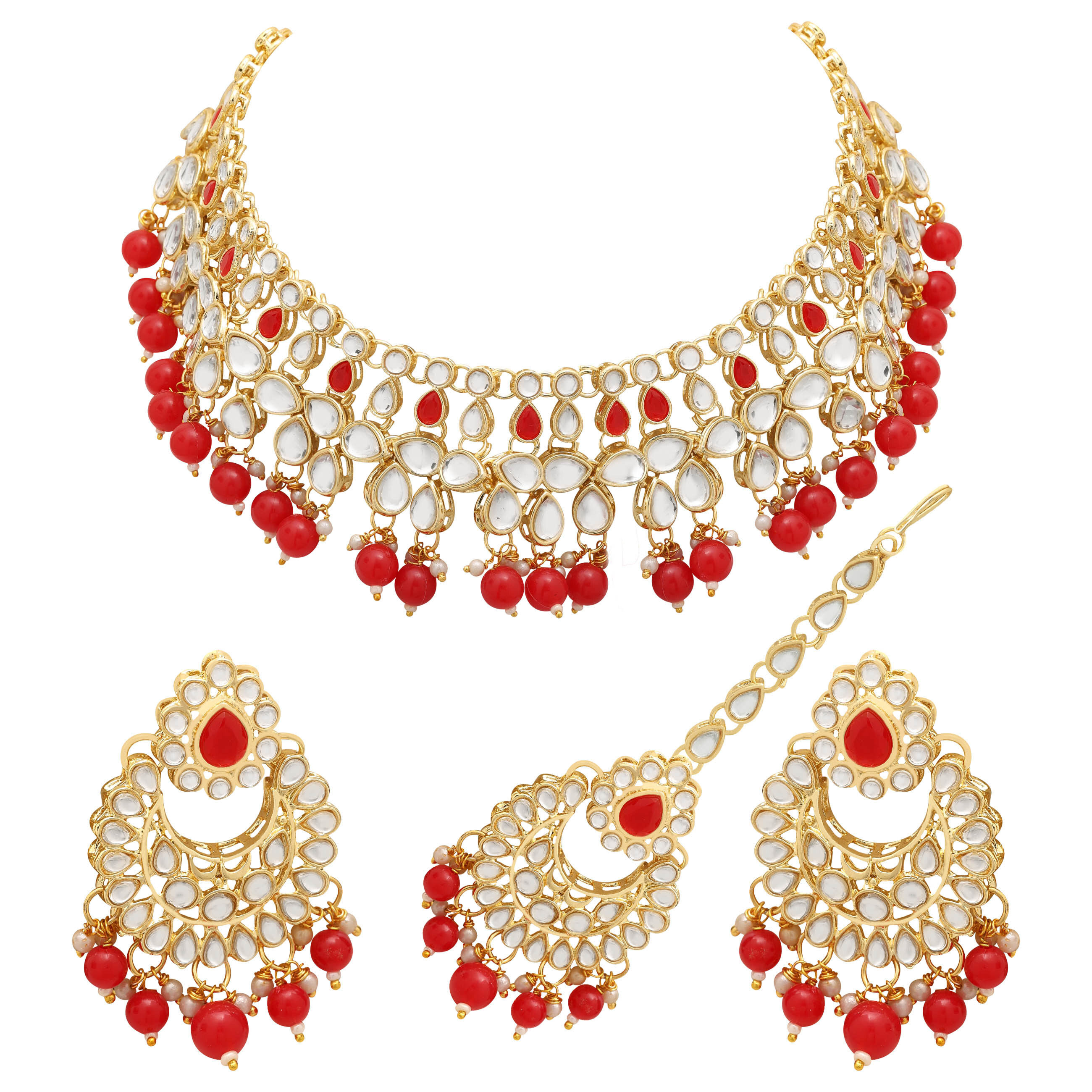 Imperial Wedding  Kundan Choker Necklaces Set..