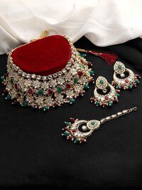 Blossoming Bride Kundan Choker Necklace  Set.