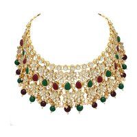 Blossoming Bride Kundan Choker Necklace  Set.