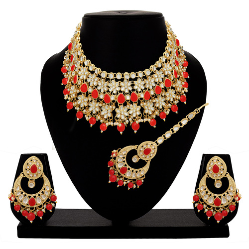 Blossoming Bride Kundan Choker Necklace  Set