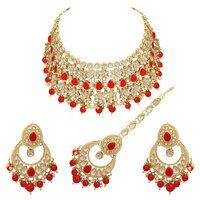 Blossoming Bride Kundan Choker Necklace  Set..